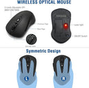EDJO Wireless Keyboard Mouse Combo 2.4G Full-Sized Ergonomic TM176G-C203 - Black - Like New