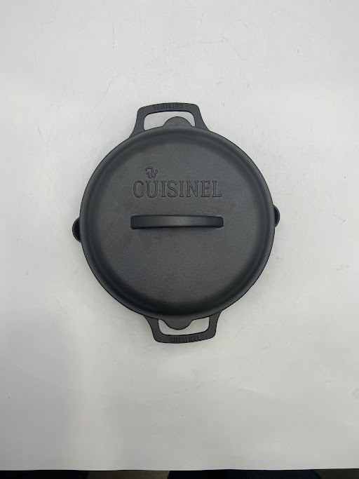 CUISINEL 10" Cast Iron Skillet & Braiser Lid, Silicone Handles CBR-10-CL - BLACK - Like New