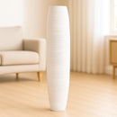 LEEWADLEE LARGE FLOOR VASE 26 INCHES MANGO WOOD FOR PAMPAS GRASS WHITE - Brand New