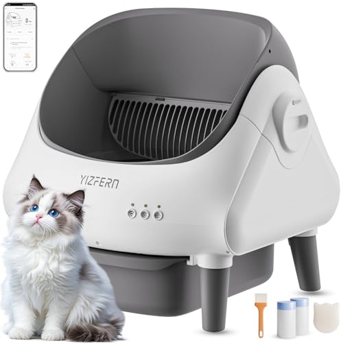 YIZFERN SELF CLEANING LITTER BOX FOR MULTIPLE CATS AUTOMATIC CAT LITTER BOX - Like New