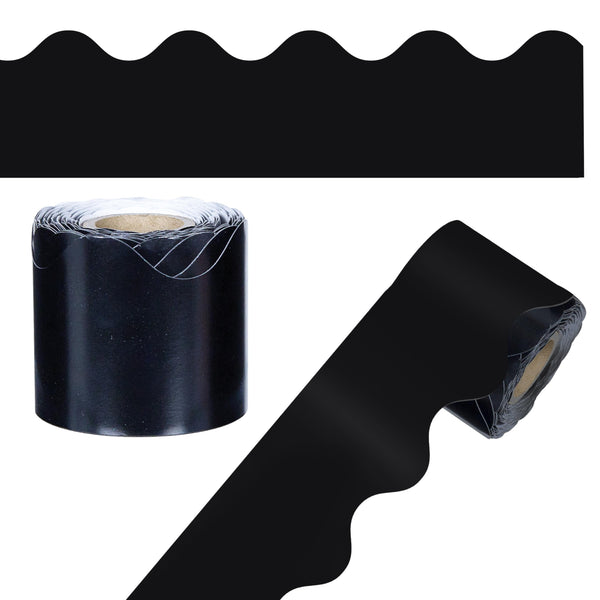 CARSON DELLOSA 36 FT SCALLOPED BLACK BULLETIN BOARD BORDERS - BLACK - Like New