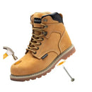 TOSAFZXY WORK SAFETY BOOTS MEN CRAZY-HORSE LEATHER WATERPROOF NON-SLIP YELLOW 9 - Like New