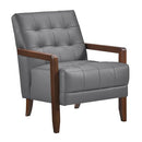 LEXICON CRAFTON LEATHER ACCENT CHAIR IN DARK GRAY - Scratch & Dent