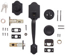 AMAZON BASICS FRONT DOOR LOCK SET HANDLESET TULIP KNOB ZIA54910 - MATTE BLACK - Like New