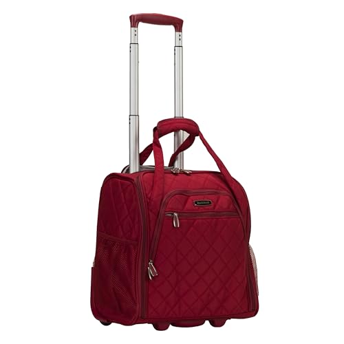 ROCKLAND MELROSE UPRIGHT WHEELED UNDERSEATER LUGGAGE CARRY-ON 15-INCH - RED - Like New