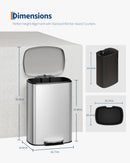 GARVEE STEP-ON STAINLESS STEEL KITCHEN TRASH CAN - 13 GA /50 2X 16.5 X 12.5IN - Like New