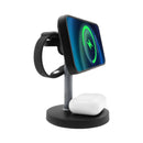 ZUMMY MAGNETIC 3-IN-1 WIRELESS CHARGING STATION APPLE DEVICES MAGSAFE - BLACK - Like New