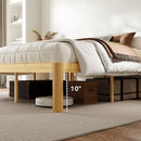 ZIYOO 12 Inch Queen Size Bamboo Platform Bed Frame Modern Minimalist Design - Brand New