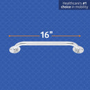 MEDLINE GUARDIAN KNURLED CHROME 16 IN GRAB BAR, 300 LB WEIGHT CAPACITY - CHROME - Brand New