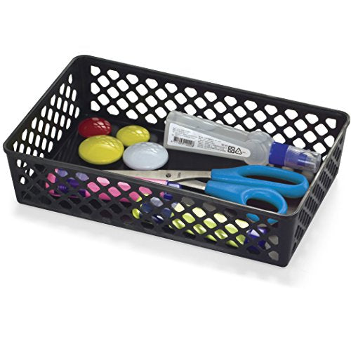OFFICEMATE OIC ACHIEVA LARGE SUPPLY BASKET, PACK OF 2, RECYCLED - BLACK - Like New
