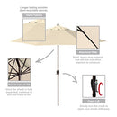 CALIFORNIA UMBRELLA 9' ROUND ALUMINUM OUTDOOR DECK UMBRELLA CRANK LIFT - BRONZE - Like New