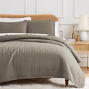 SOUTH SHORE FINE LIVING OVERSIZED QUILT KING SIZE BEDDING SET DARK TAUPE - Brand New