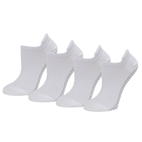 Amazon Essentials Women's Athletic Grip Ankle Socks 4 Pairs 8-12 White - Like New
