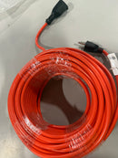 HBN 100FT OUTDOOR ELECTRIC CORD FOR LAWN & GARDEN SJTW-12AWG/3C - ORANGE - Like New