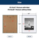 ENJOYBASICS 16x20 Picture Frame, Display Poster 11x14 with Mat or 16 x 20 - Brand New