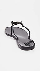 51148678 TORY BURCH WOMEN'S MINI MILLER FLIP FLOPS BLACK SIZE 11 - Like New