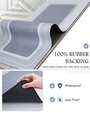 MontVoo-Bath Mat Runner Long Bathroom Mat Rug Non Slip Super Absorbent Blue - Like New
