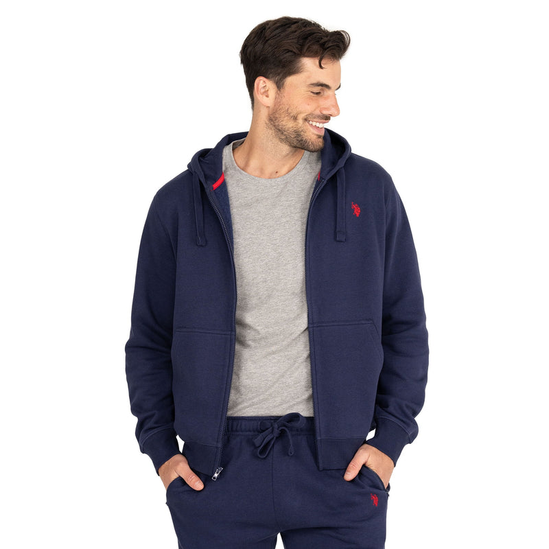 PACIFIC POLO CLUB POLO MEN'S FULL ZIP FLEECE HOODIE - SIZE: MEN 2XL - NAVY - Brand New
