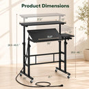 Tangkula Height Adjustable Mobile Standing Built-in Power Outlets B0BPH1X5B5 - Brand New