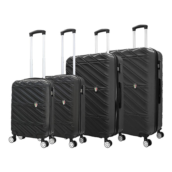 TUCCI HARDSIDE SPINNER CARRY-ON LUGGAGE SET TSA CHECKPOINT FRIENDLY - BLACK New