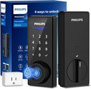 PHILIPS WIFI SMART LOCK DOOR LOCK WIFI DEADBOLT LOCK MATTE BLACK DDL242X-1HW - Like New