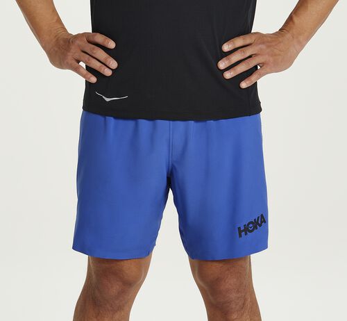 HOKA MEN'S GLIDE 7'' SHORT - SIZE: MEN S - DAZZLING BLUE - Brand New