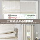 Madison Park Roman Shade, Room Darkening Blind Cordless, 23x64" Sheen Ivory - Brand New