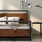 ZINUS SUZANNE BAMBOO METAL PLATFORM BED FRAME FOOTBOARD WOOD SLAT QN - BROWN - Like New