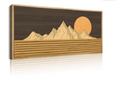 IARTTOP 3D LARGE WOOD MOUNTAIN WALL ART FRAMED 20X40 INCH - WHITE/BLUE/BROWN - Like New