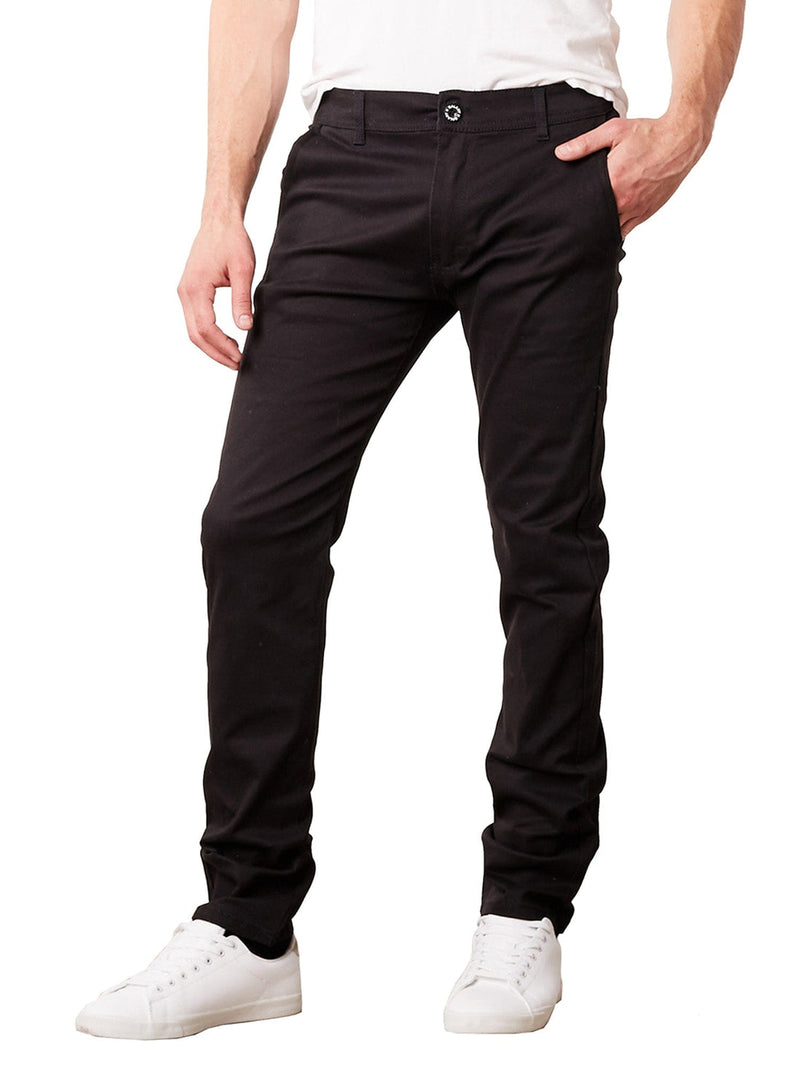 GALAXY BY HARVIC MEN'S SLIM FIT COTTON STRETCH CHINO PANTS - SIZE 36X32 - BLACK - Like New