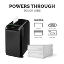 Fellowes LX190 20 SHEET P-4 CROSS-CUT, HEAVY DUTY PAPER OFFICE SHREDDER - BLACK Like New