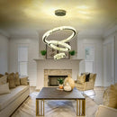 SUNNY HAWAII LARGE LED CRYSTAL CHANDELIER 3 COLOR MODERN CEILING LIGHT - CLEAR - Like New