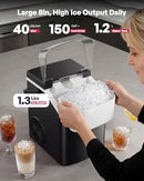 ICYGLEE EUHOMY NUGGET ICE MAKER COUNTERTOP MAX 40LBS DAILY SONIC ICE - BLACK - Like New
