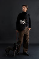 NOAH PAW DOG SLING CARRIER SMALL DOGS 5-18LB DOG-CARRIER PADDED STRAP - BLACK - Brand New