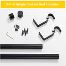 NICETOWN Adjustable Curtain Rod 1" Diameter Modern Matte Black - Brand New