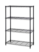 BESTOFFICE 4 TIER SHELVING UNIT WIRE SHELF METAL LARGE STORAGE HEIGHT - Black - Like New