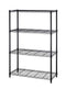 BESTOFFICE 4 TIER SHELVING UNIT WIRE SHELF METAL LARGE STORAGE HEIGHT - Black - Like New