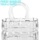 Unique Purse Vase for Flowers,11'' Handmade Thicken Bubbled Glass Bag Vases - Like New