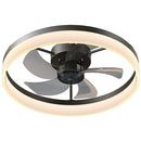 Ceviept Low Profile Ceiling Fan Light Remote Control Flush Mount - Black - Brand New