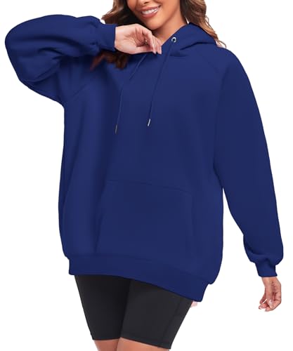 FKEEP Oversize Hoodies Women Fleece Crewneck Sweatshirt M Z Blue - Brand New