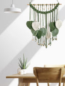 HYOATREA Boho Wall Hanging Leaves Bohemian Tapestry Handmade Woven Wall Art - Brand New
