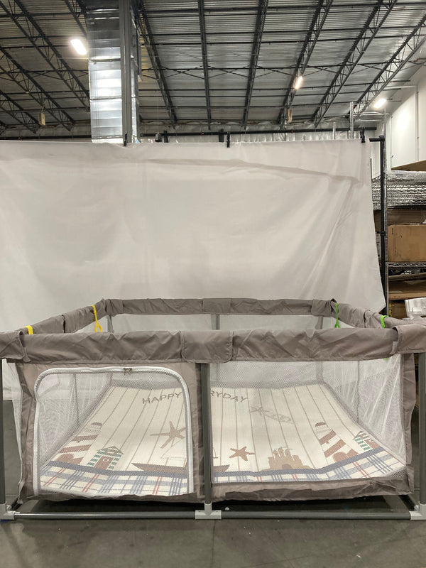 TOHIFER PLAYPEN WITH MAT 10002392.1.1 - GRAY - Like New
