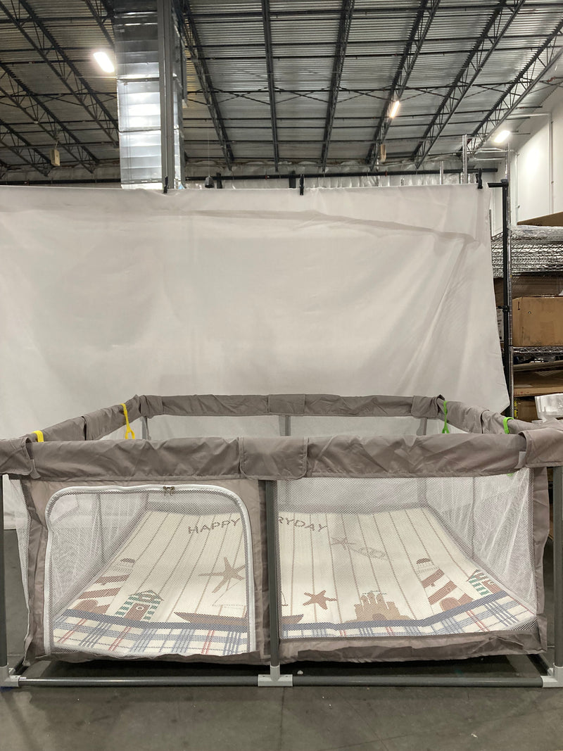 TOHIFER PLAYPEN WITH MAT 10002392.1.1 - GRAY - Like New