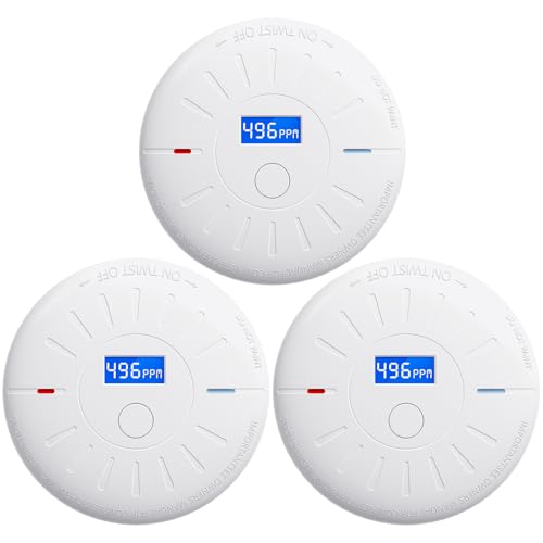 LECOOLIFE 3 Pack 10 Year Battery Smoke Carbon Monoxide Detector GS528A - WHITE Like New