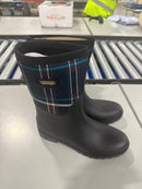 DKSUKO RAIN BOOT - SIZE: WOMEN 8 - BLUE PLAID - Like New