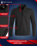 Spyder Men's Quarter Zip Sweatshirt - UPF 30+ Grid Fleece Performance - Brand New