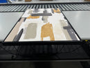 GENERIC CONTEMPORARY ART CANVAS, 36" X 24", BLACK FRAME, GOLD OVER GREYS SET - Like New