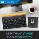 ADESSO AKB-310UB WIRED USB MINI TRACKBALL USB KEYBOARD 87-KEY US LAYOUT - BLACK - Like New