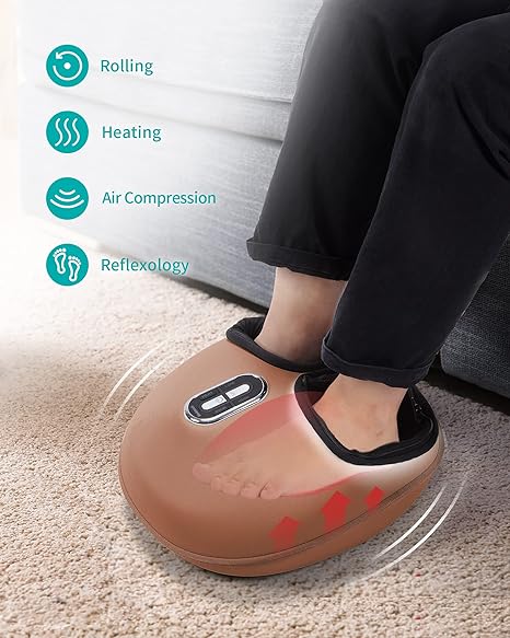 Nekteck Shiatsu Foot Massager Machine Soothing Heat Therapy NK-FM-0301 - Brown Like New