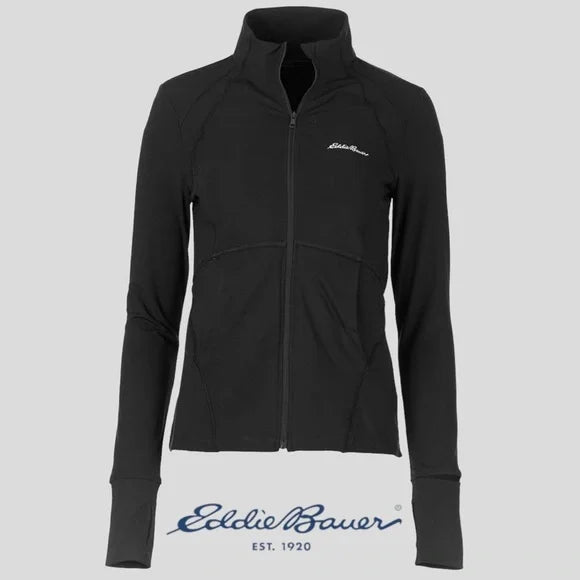 EDDIE BAUER WOMEN'S FULL ZIP JACKET - SIZE XS - BLACK - Like New
